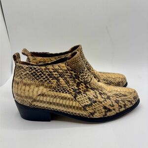 "Stacy Adams Vintage Genuine Snakeskin Shoes Chelsea Style “Tan Black" men’s 7